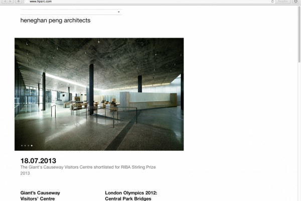 Cover image: heneghan peng architects Website