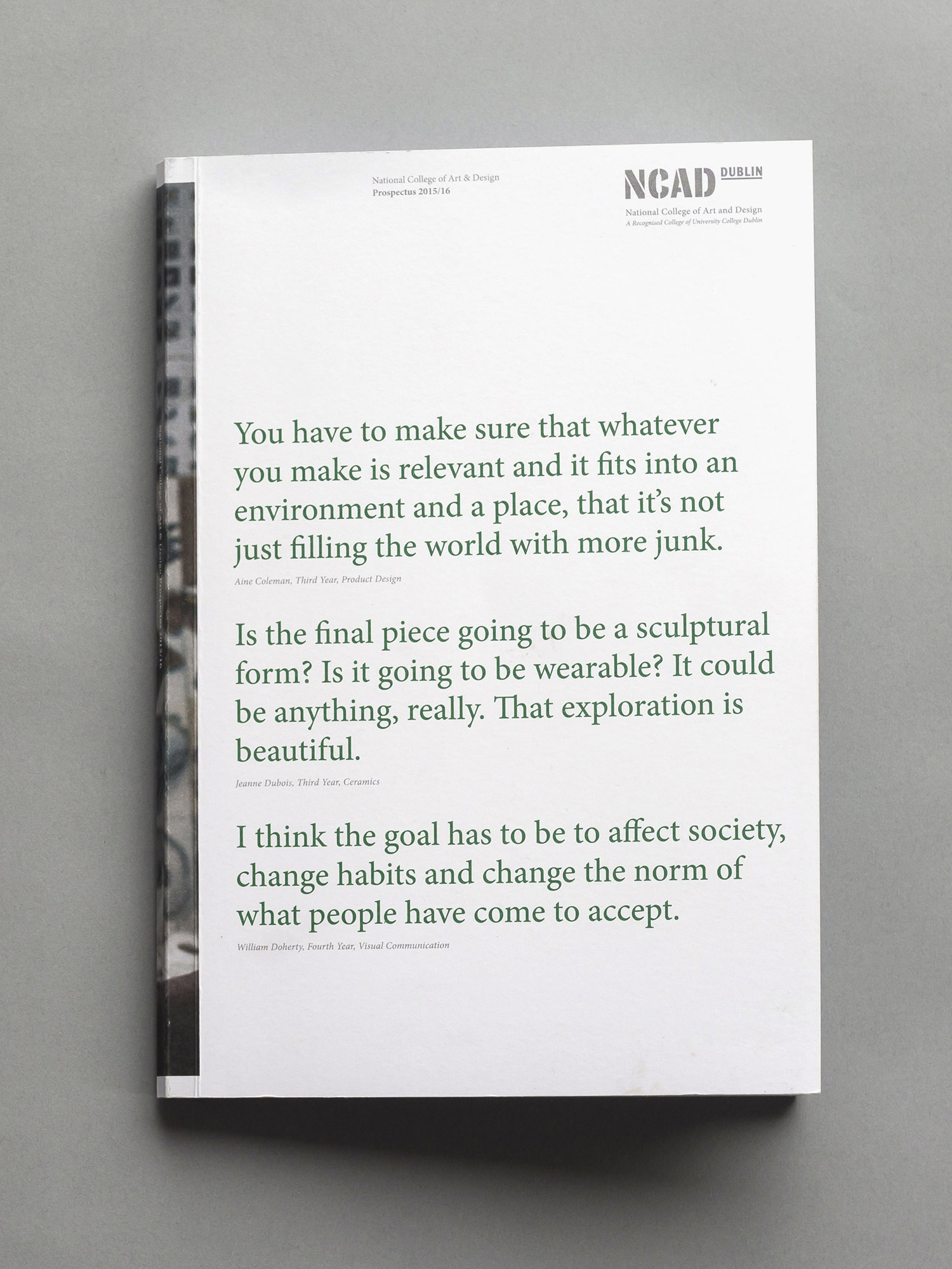 Cover image: NCAD Prospectus