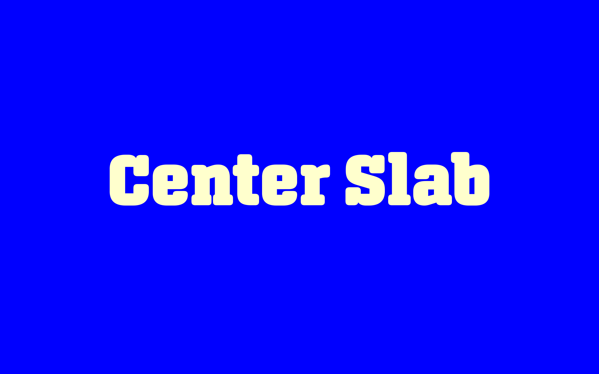 Cover image: Center Slab Typeface