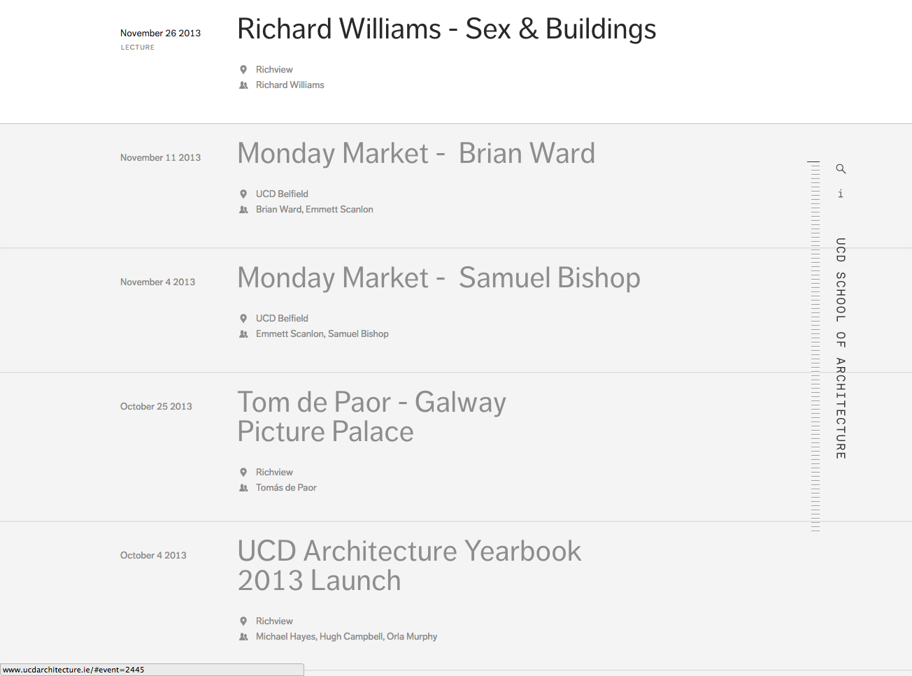 Cover image: UCD Architecture Timeline (2011)