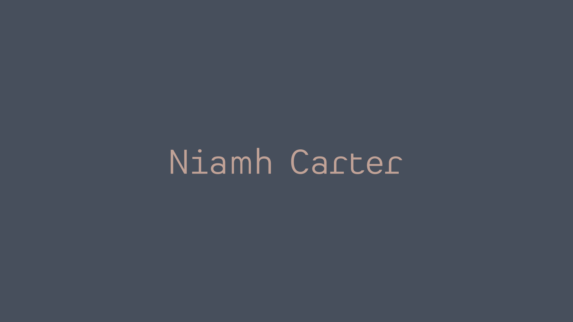 Cover image: Niamh Carter