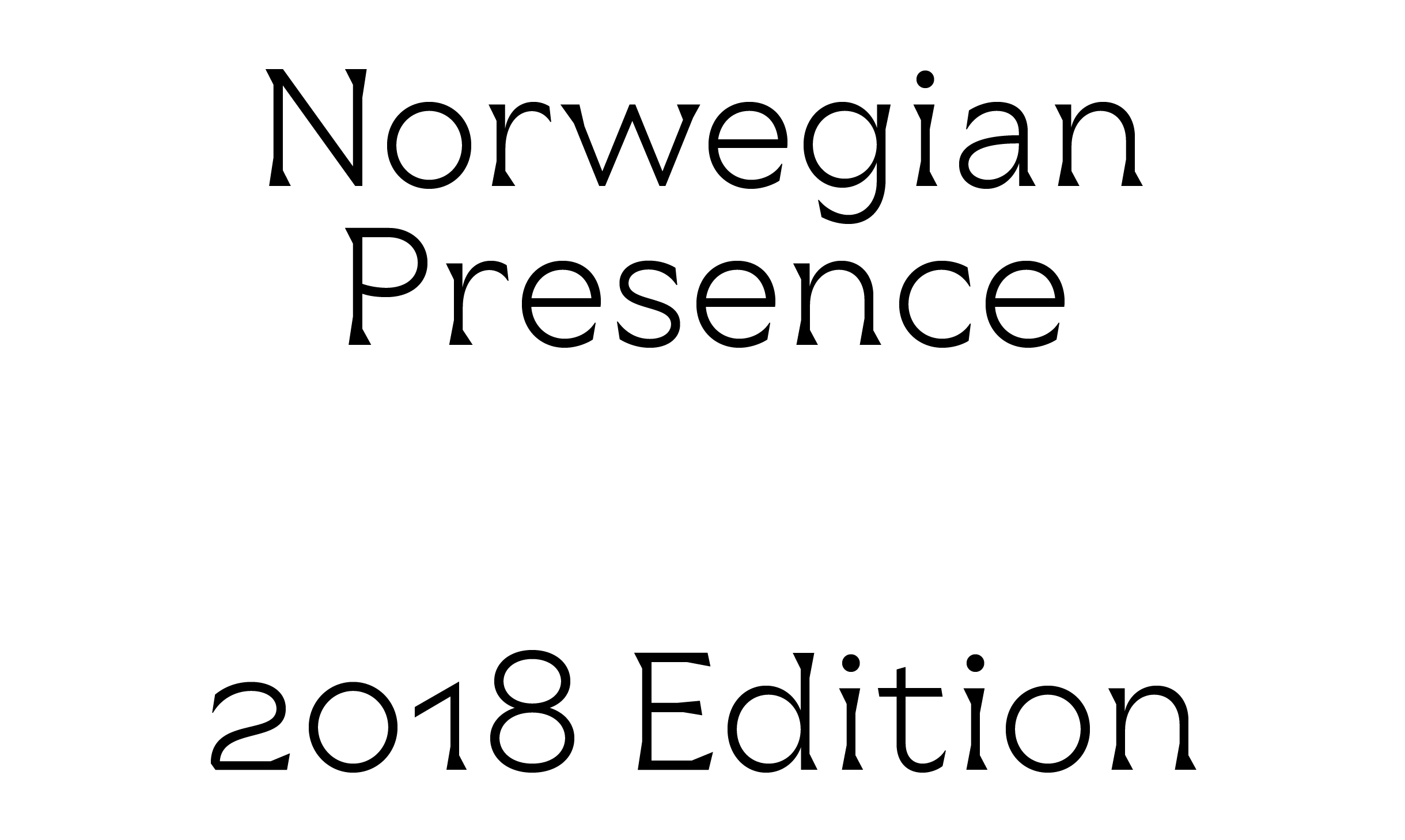 Cover image: Norwegian Presence 2018 Typeface